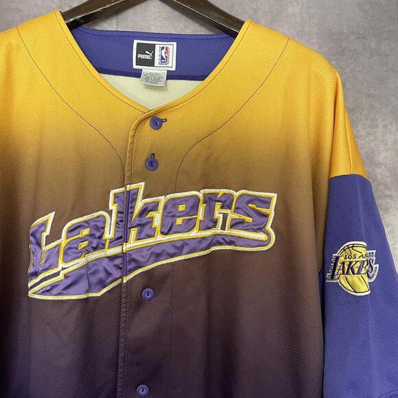 Vintage 90s LA Lakers NBA Puma Jersey Men Size 2XL XXL Rare - Picture 4 of 8